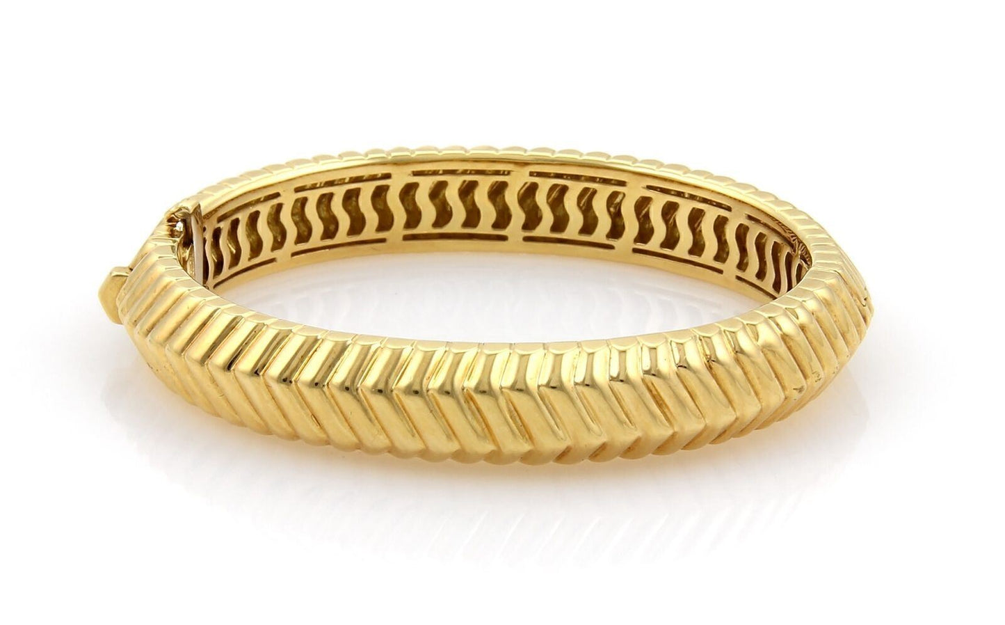 Tiffany & Co. 18k Yellow Gold Ribbed Bangle Bracelet