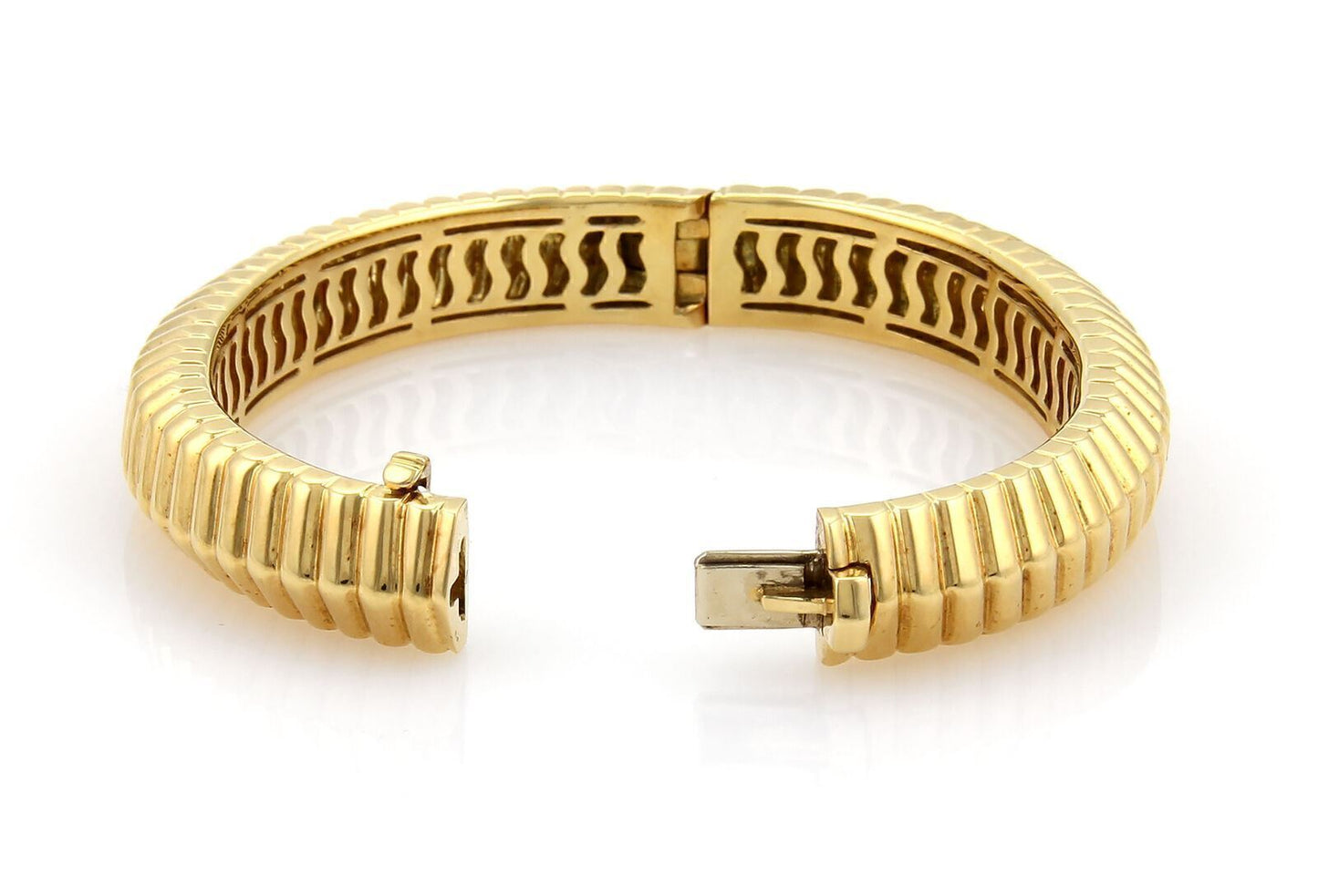 Tiffany & Co. 18k Yellow Gold Ribbed Bangle Bracelet