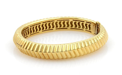 Tiffany & Co. 18k Yellow Gold Ribbed Bangle Bracelet