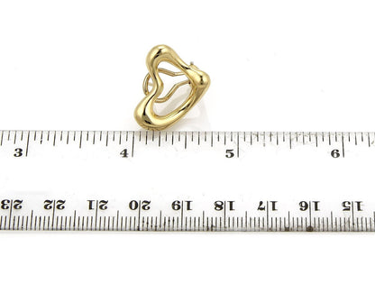 Tiffany & Co. Peretti 18k Yellow Gold Open Heart Post Clip Earrings