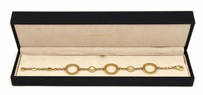 Bvlgari Signature Mother of Pearl 18k Gold 3 Large Circle Link Bracelet