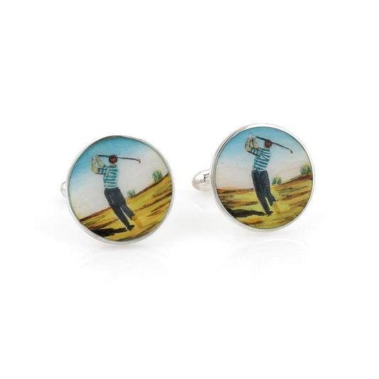 Tiffany & Co. Enamel Sterling Silver Round Golfer Cufflinks | cufflinks | catalog, cufflinks, Designer Jewelry, Sterling Silver | Tiffany & Co.