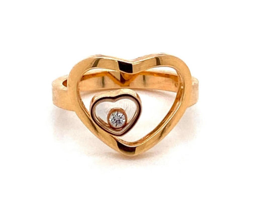 Chopard Happy Diamond 18k Rose Gold Double Heart Ring | Rings | catalog, chopard, Designer Jewelry, Rings | Chopard