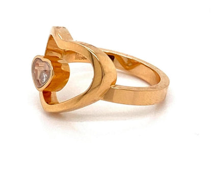 Chopard Happy Diamond 18k Rose Gold Double Heart Ring