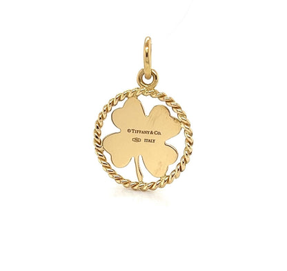 Tiffany & Co. 18k Yellow Gold Anchor in Round Wire Frame Charm Pendant