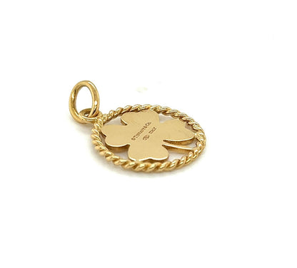 Tiffany & Co. 18k Yellow Gold Anchor in Round Wire Frame Charm Pendant