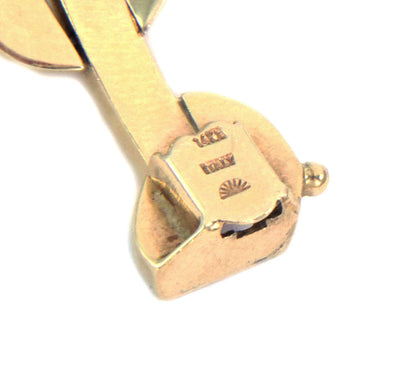 Wide Fancy 14k Two Tone Gold Link Bracelet