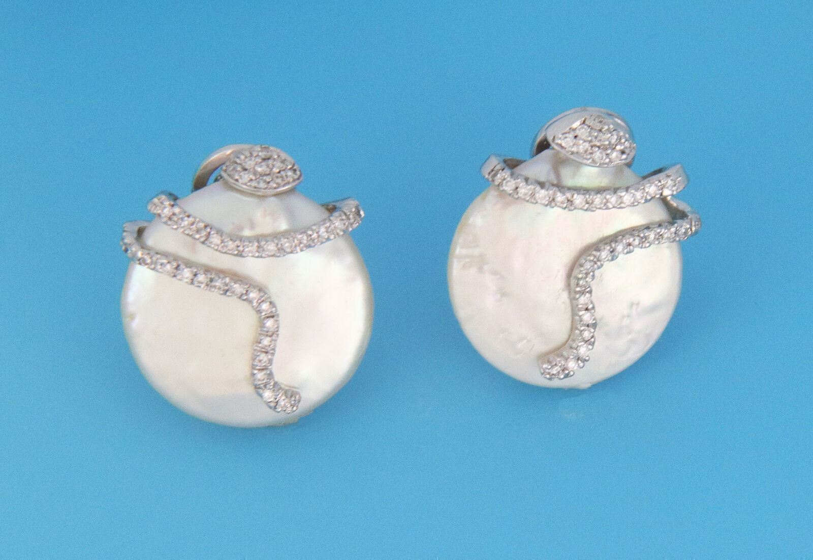 Yvel Diamond Mother of Pearl 18k White Gold Snake Earrings | Earrings | catalog, Designer Jewelry, Earrings, yvel | Yvel