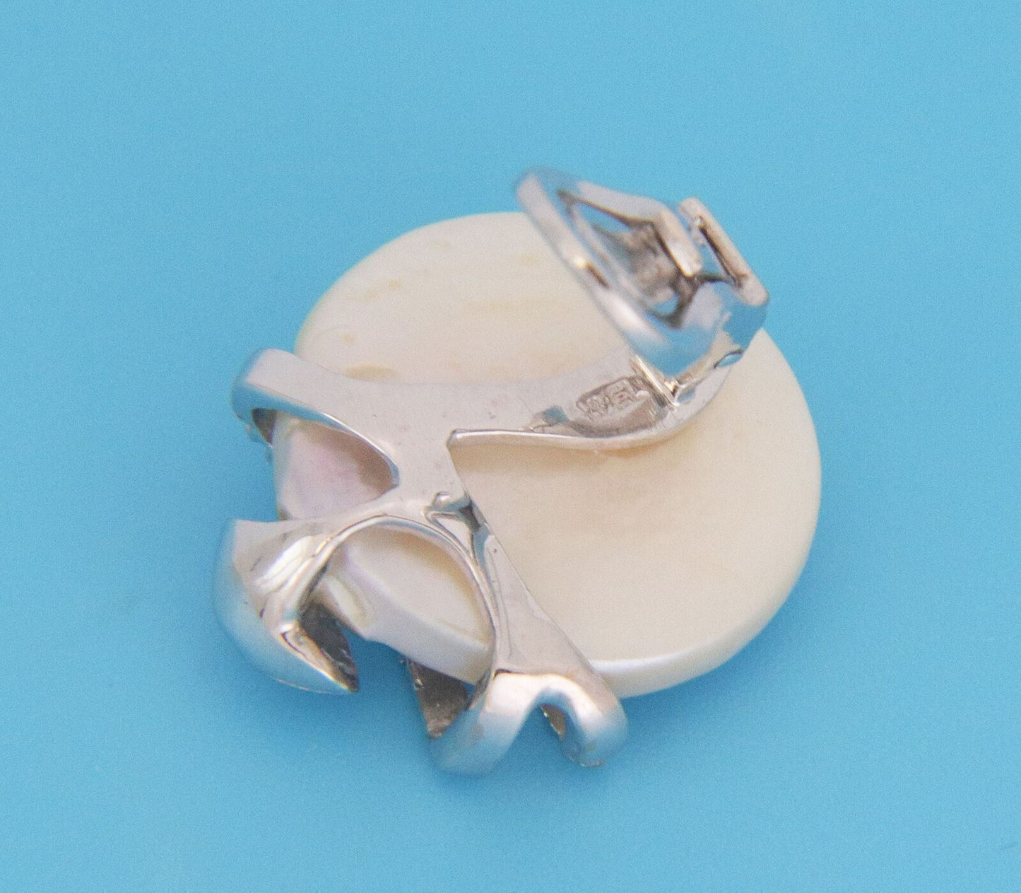 Yvel Diamond Mother of Pearl 18k White Gold Snake Earrings