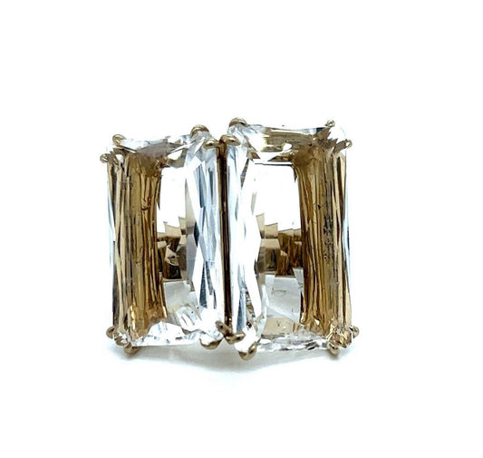 H. Stern Cobblestone 18k Yellow Gold Rock Crystal & Diamonds Square Ring | Rings | catalog, Designer Jewelry, H.Stern, Rings | H.Stern