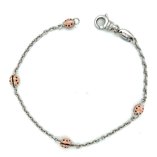Aaron Basha Pink Enamel Ladybug 18k White Gold Bracelet | Bracelets | Aaron Basha, Bracelets, catalog, Designer Jewelry | Aaron Basha