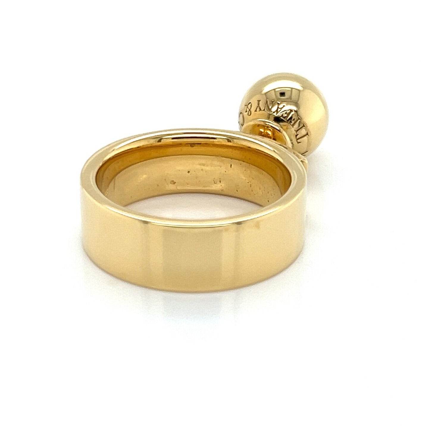 Tiffany & Co. Hardwear 9mm 18k Yellow Gold Ball Charm Wide Band Ring