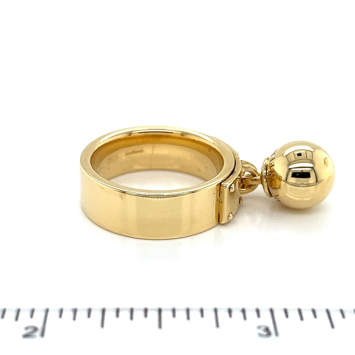 Tiffany & Co. Hardwear 9mm 18k Yellow Gold Ball Charm Wide Band Ring