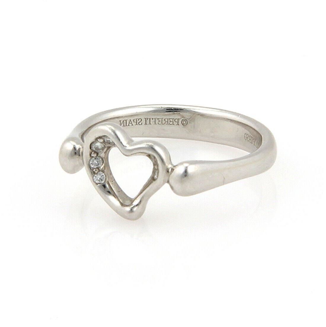 Tiffany & Co. Peretti Platinum Diamond Open Heart Ring Size 5 | Rings | catalog, Designer Jewelry, Elsa Peretti, Rings, Tiffany & Co. | Tiffany & Co.