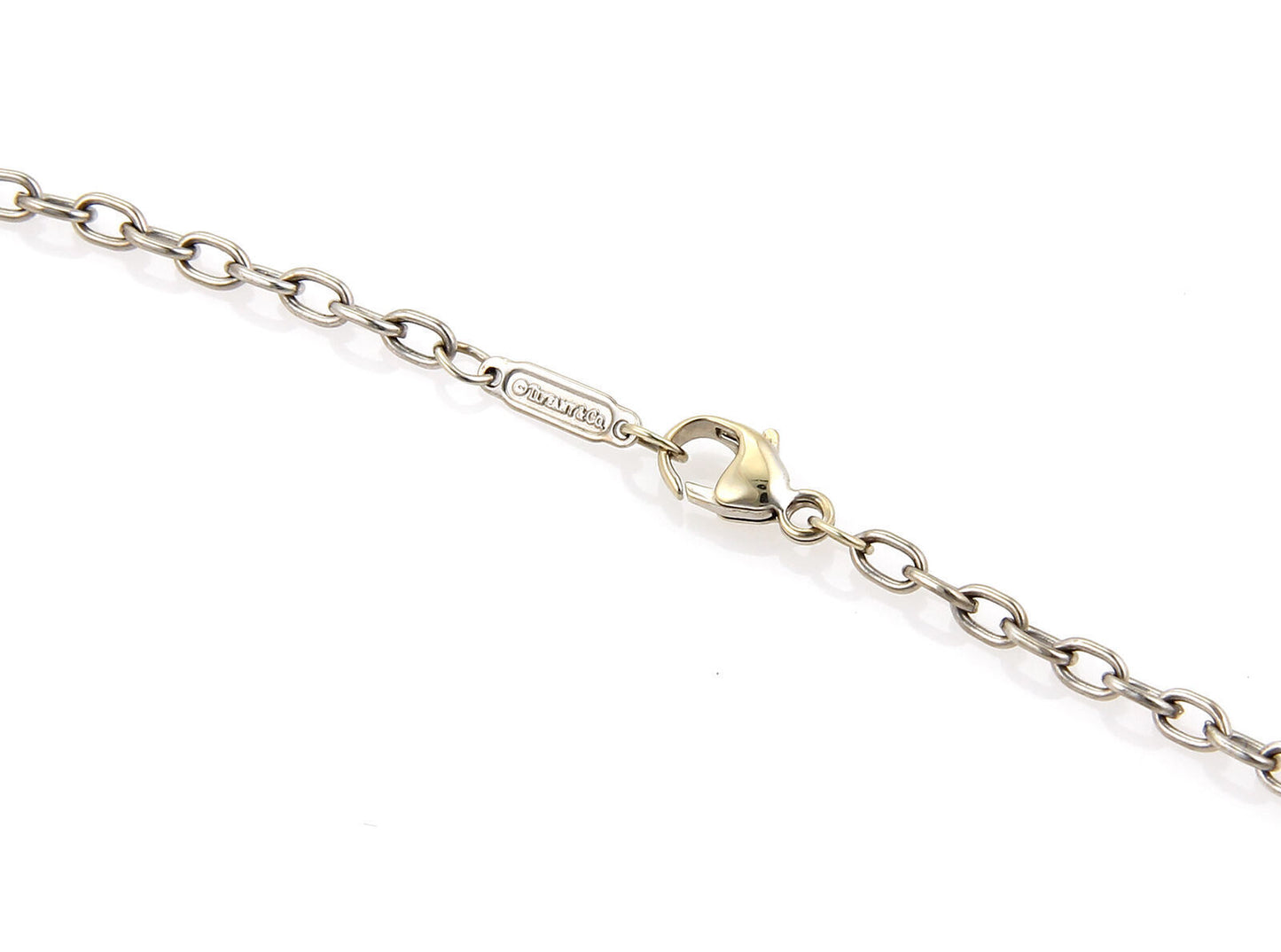 Tiffany & Co. Etoile Diamonds 18k White Gold Disc Pendant 24" Long