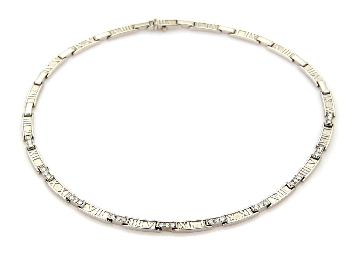 Tiffany & Co. 18k White Gold Atlas Diamond Necklace