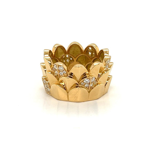 Fred of Paris Une ile D'or Diamond 18k Yellow Gold Crown Band Ring - Size 6.5 | Rings | bands, catalog, Designer Jewelry, Fred of Paris, Rings | Fred of Paris