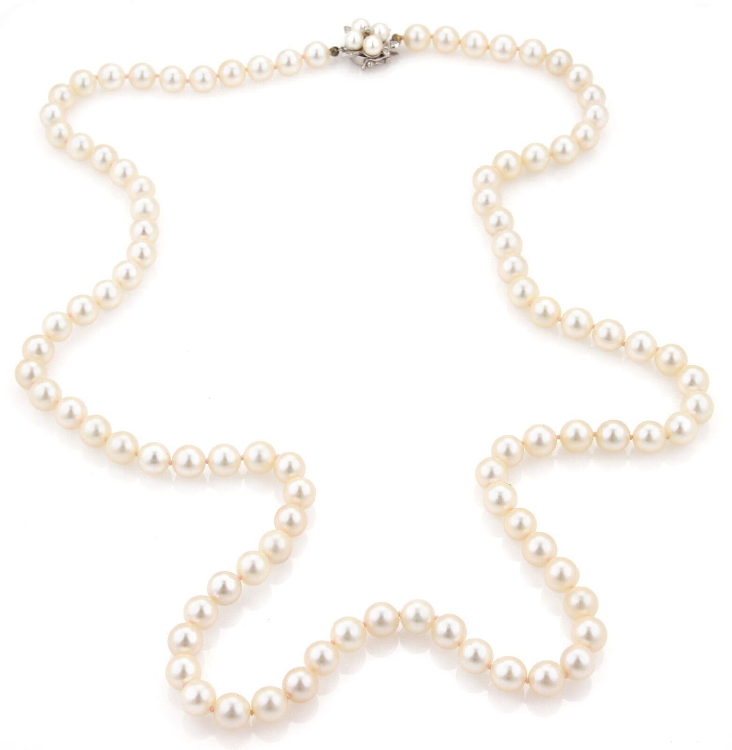 Cultured Pearls  & Diamond 14k Yellow Gold Necklace