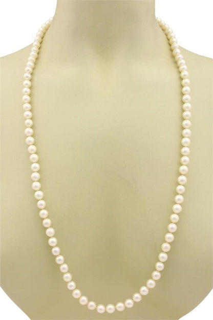 Cultured Pearls  & Diamond 14k Yellow Gold Necklace | Necklaces | catalog, Estate, Necklaces, Pearls | Estate