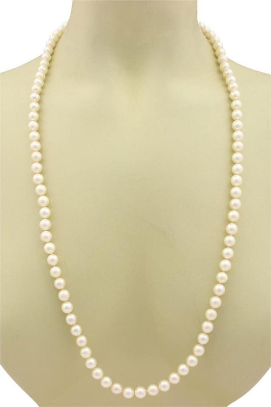 Cultured Pearls  & Diamond 14k Yellow Gold Necklace | Necklaces | catalog, Estate, Necklaces, Pearls | Estate