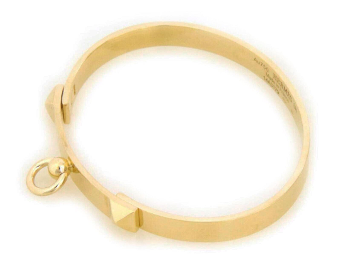 Hermes Collier de Chien 18k Yellow Gold Bangle Bracelet