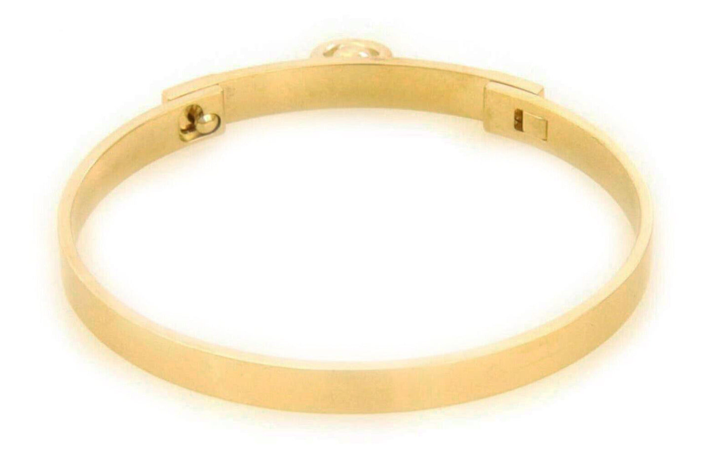 Hermes Collier de Chien 18k Yellow Gold Bangle Bracelet