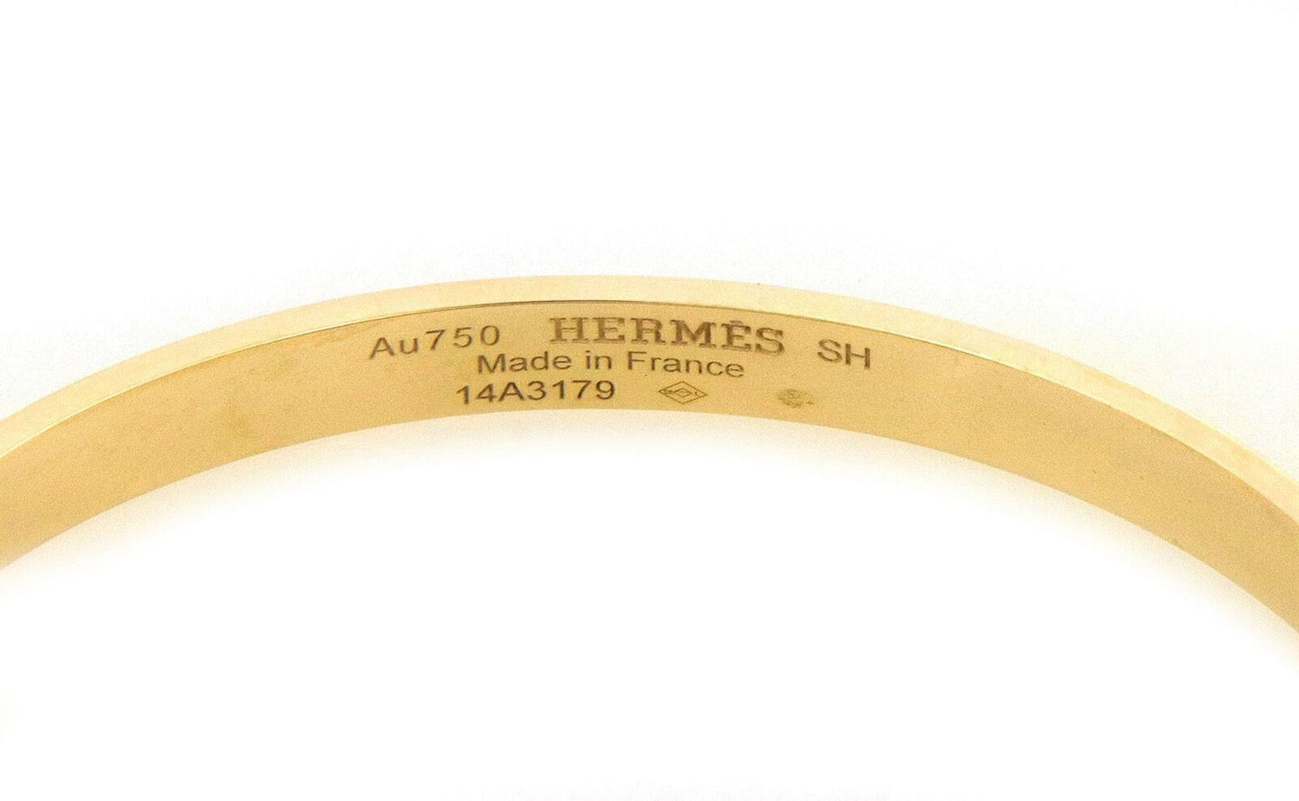 Hermes Collier de Chien 18k Yellow Gold Bangle Bracelet