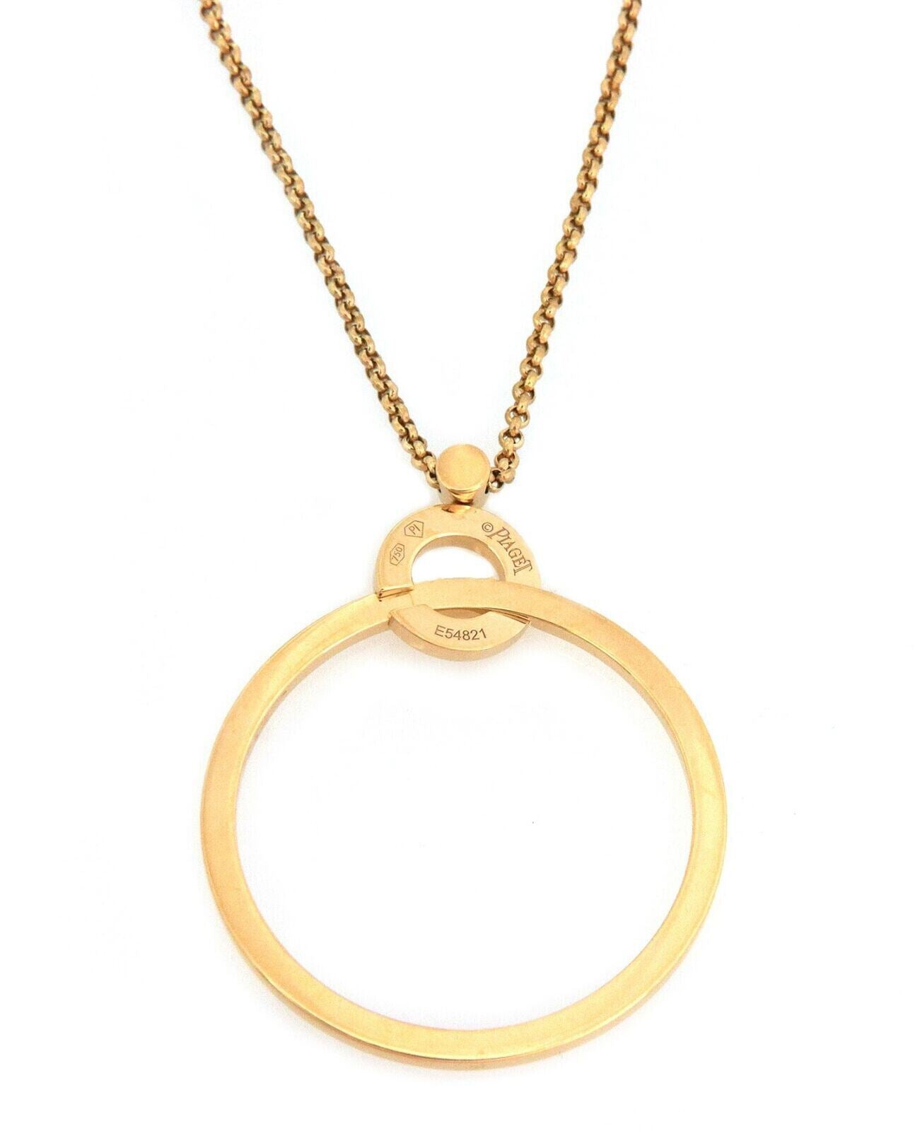 Piaget Possession Diamond 18k Yellow Gold Circle Pendant Chain Necklace