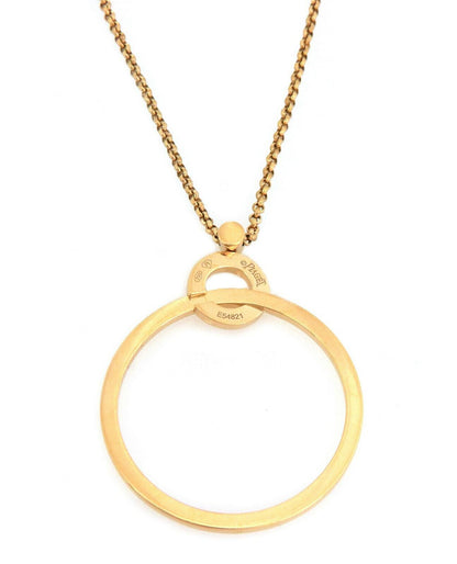 Piaget Possession Diamond 18k Yellow Gold Circle Pendant Chain Necklace