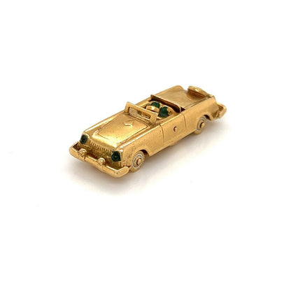 Enamel 14k Yellow Gold Car Charm Pendant