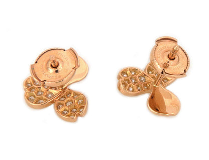 Tiffany & Co. Diamond 18k Rose Gold Paper Flower Stud Earrings