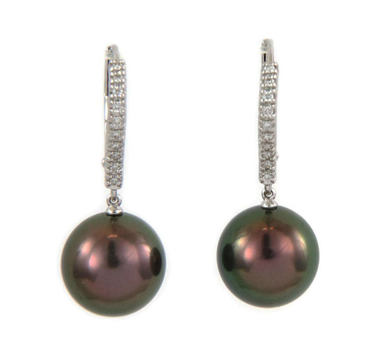 Mikimoto Diamond South Sea Black Pearls 18k White Gold Dangle Earrings | Earrings | catalog, Designer Jewelry, Earrings, Mikimoto, Pearls | Mikimoto