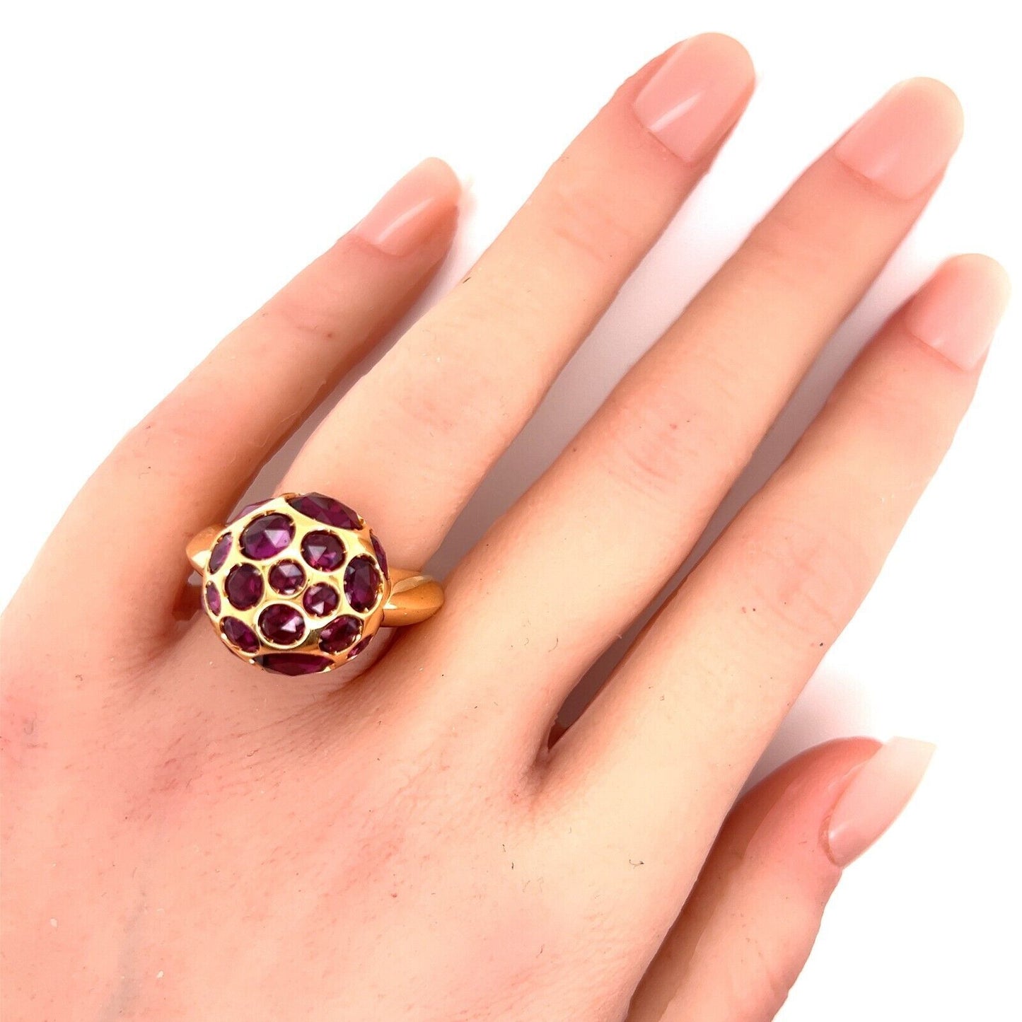 Pomellato Rhodolite Garnet 18k Rose Gold Harem Cocktail Ring