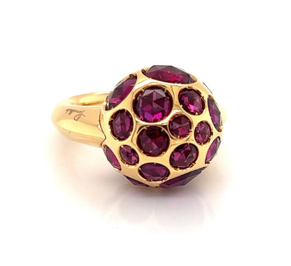 Pomellato Rhodolite Garnet 18k Rose Gold Harem Cocktail Ring