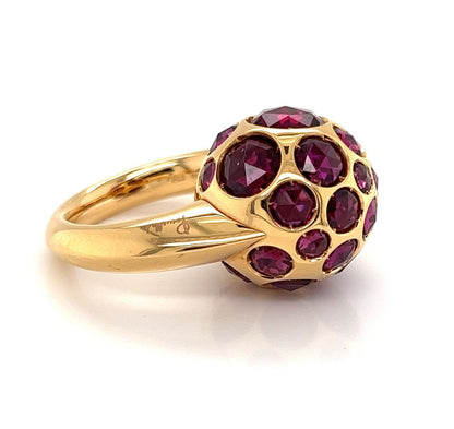 Pomellato Rhodolite Garnet 18k Rose Gold Harem Cocktail Ring