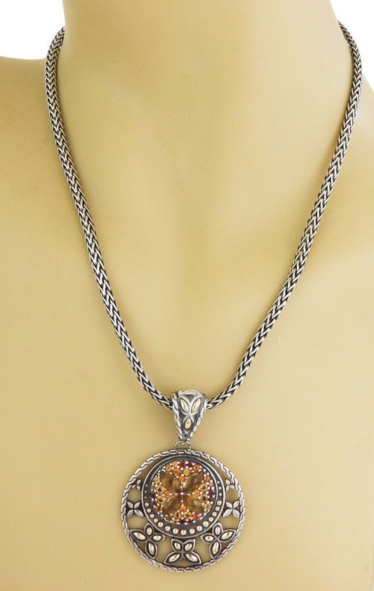 John Hardy Kawung Citrine Sterling Silver & 18k Gold Pendant Necklace | Necklaces | catalog, Designer Jewelry, John Hardy, Necklaces, Pendants, Sterling Silver | John Hardy