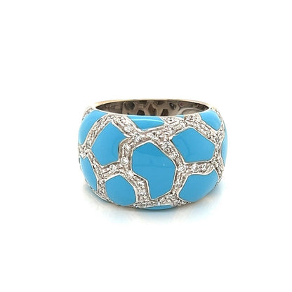 Roberto Coin Mosaic 18k White Gold Diamond Turquoise Dome Ring | Rings | catalog, Designer Jewelry, Rings, Roberto Coin | Roberto Coin