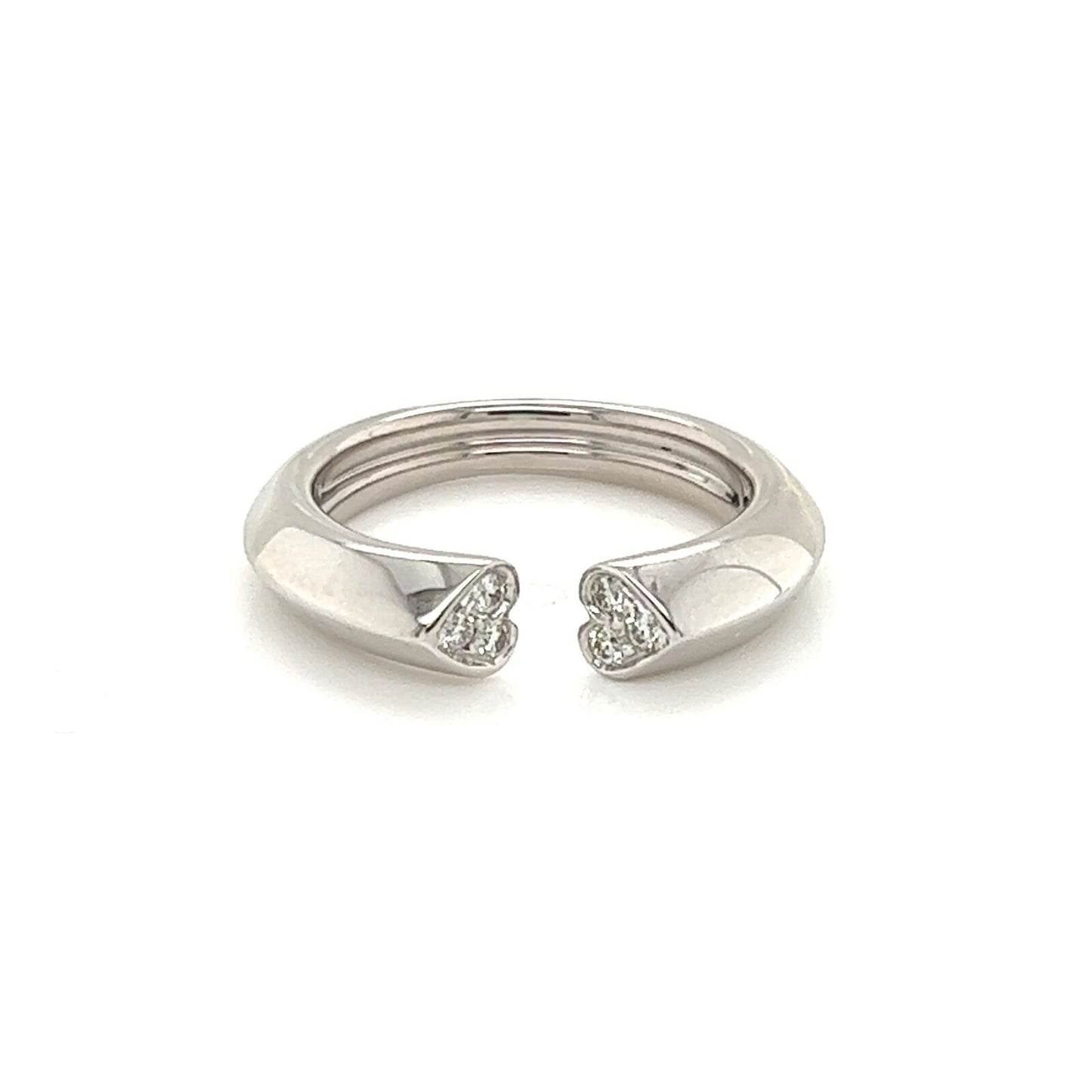 Tiffany & Co. Picasso Tenderness 2 Hearts Diamond 18k White Gold Cuff Band Ring | Rings | bands, catalog, Designer Jewelry, Paloma Picasso, Rings, Tenderness, Tiffany & Co. | Tiffany & Co.
