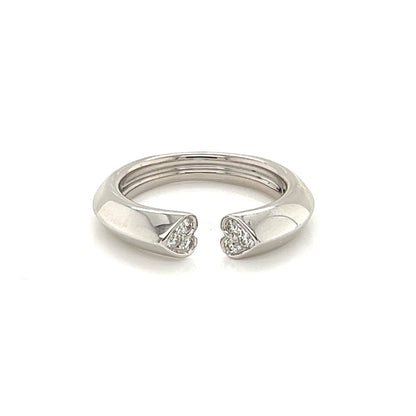 Tiffany & Co. Picasso Tenderness 2 Hearts Diamond 18k White Gold Cuff Band Ring | Rings | bands, catalog, Designer Jewelry, Paloma Picasso, Rings, Tenderness, Tiffany & Co. | Tiffany & Co.