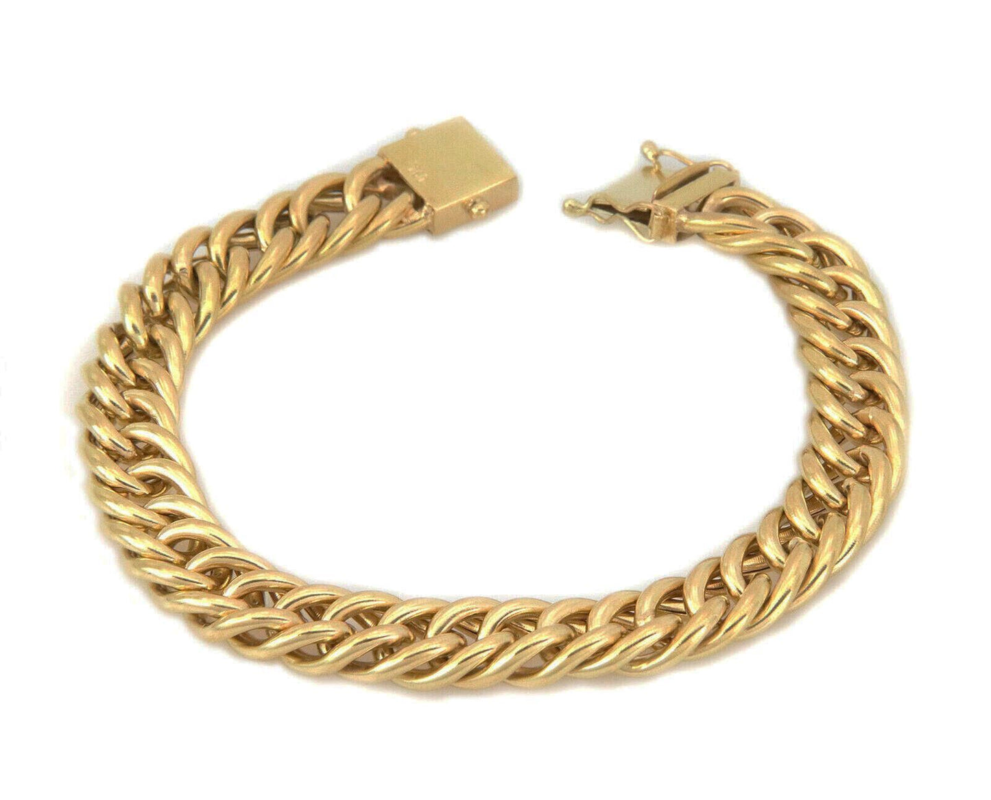 Puffed 18k Yellow Gold Curb Link Bracelet
