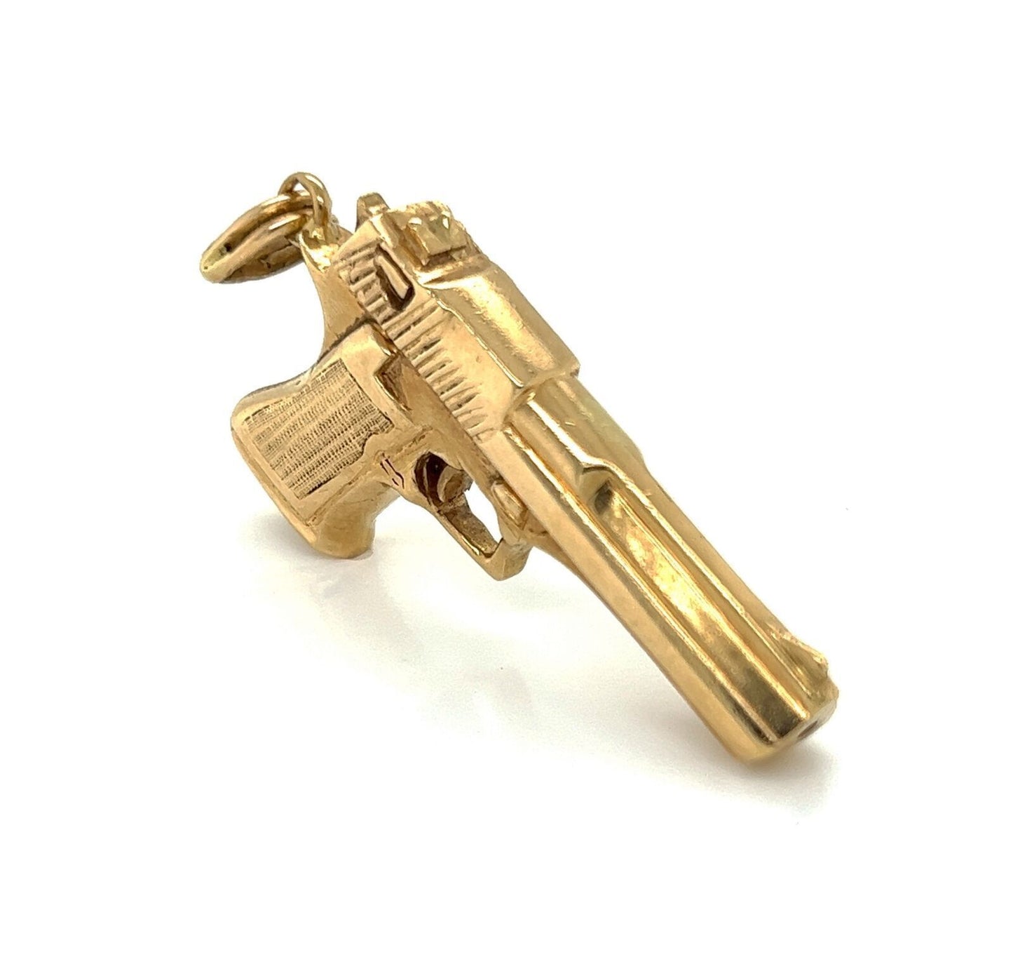 Pistol Handgun 14k Yellow Gold Charm Pendant