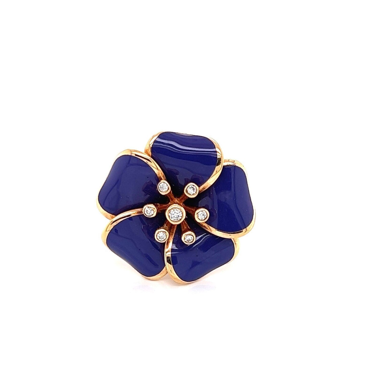 Rosato Diamond 18k Rose Gold Purple Enamel Flower Ring | Rings | catalog, Designer Jewelry, Rings, Rosato | Rosato