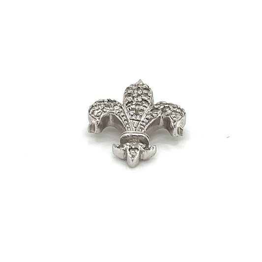 Roberto Coin Tiny Treasure Diamond 18k White Gold Fleur de Lis Charm Pendant | Charms & Pendants | catalog, Charms, Designer Jewelry, Pendants, Roberto Coin | Roberto Coin