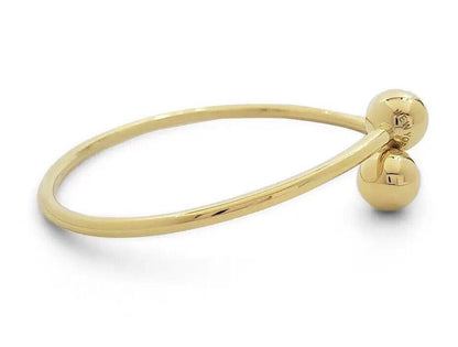 Tiffany & Co. Hardwear 8mm Ball Bypass 18k Yellow Gold Bangle Bracelet