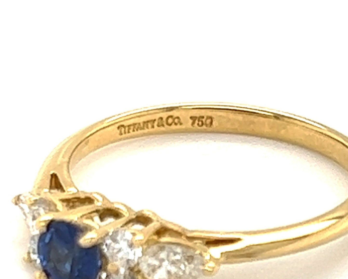 Tiffany & Co. Diamond & Sapphire 18k Yellow Gold Cocktail Ring