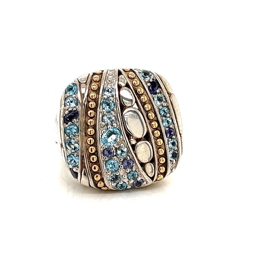 John Hardy Kali Iolite Topaz 18k Gold & Sterling Silver Ring | Rings | catalog, Designer Jewelry, John Hardy, Rings, Sterling Silver | John Hardy