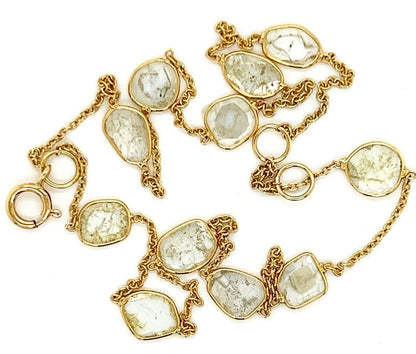 Sliced Diamond 18k Yellow Gold Double Chain Bracelet | Bracelets | Bracelets, catalog, Necklaces | Estate