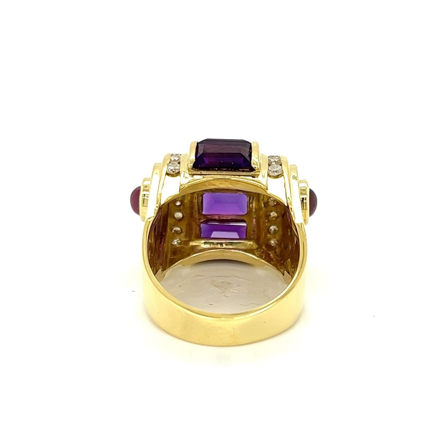 Lagos Diamond Amethyst 18k Yellow Gold Ring