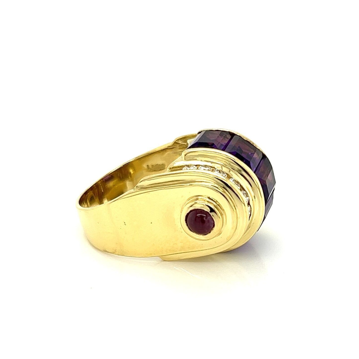 Lagos Diamond Amethyst 18k Yellow Gold Ring