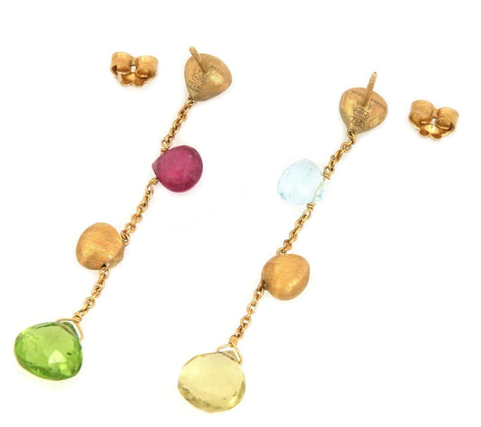 Marco Bicego Aruba Tourmaline Peridot Topaz 18k Gold Bead Dangle Earrings | Jewels by Joy